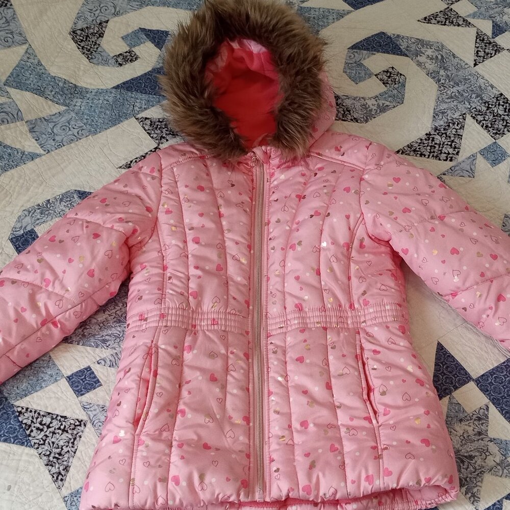 Pink winter jacket - size 10/12